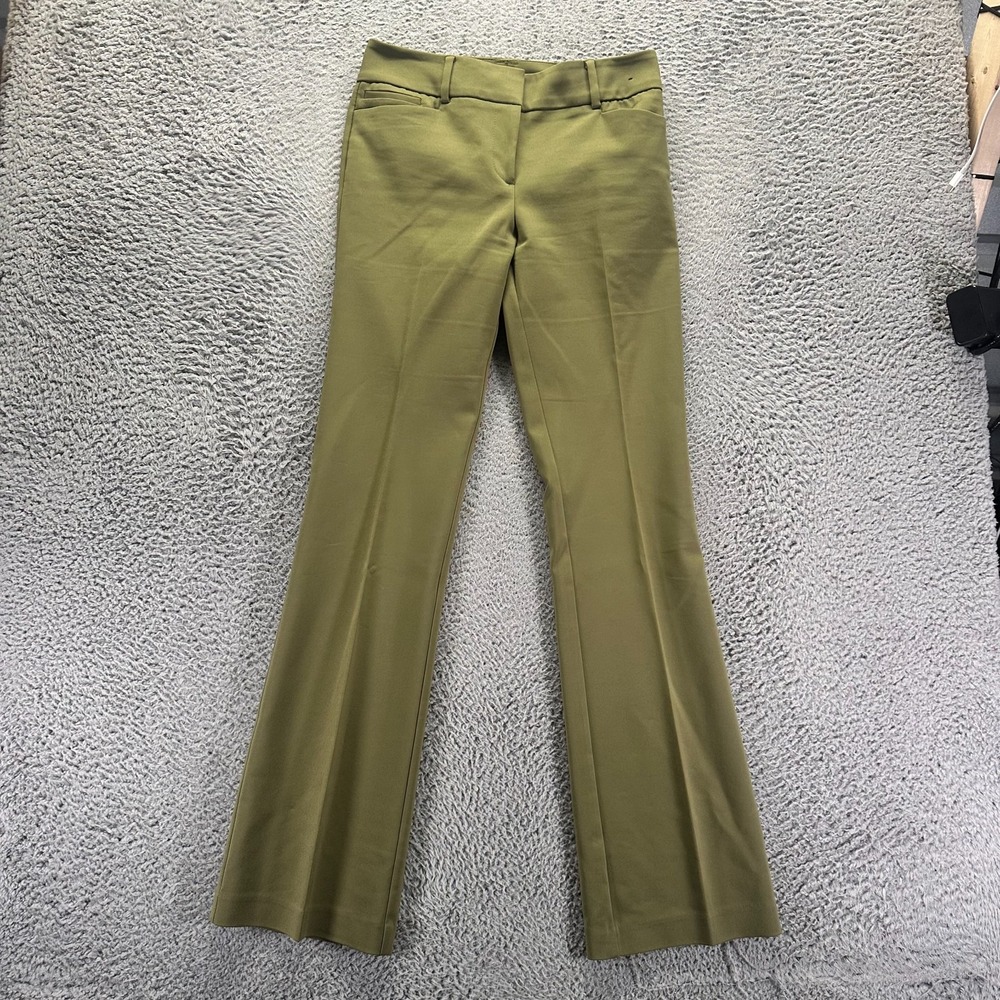 7th Avenue Pant Women's 2T Green Cotton Dress Bootcut Business Formal Stretch